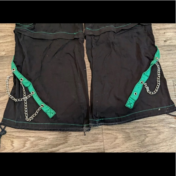 TRIPP NYC Pants Goth Punk Jeans Trousers Black/Turquoise, Men S w/ Drawstring - Picture 5 of 6